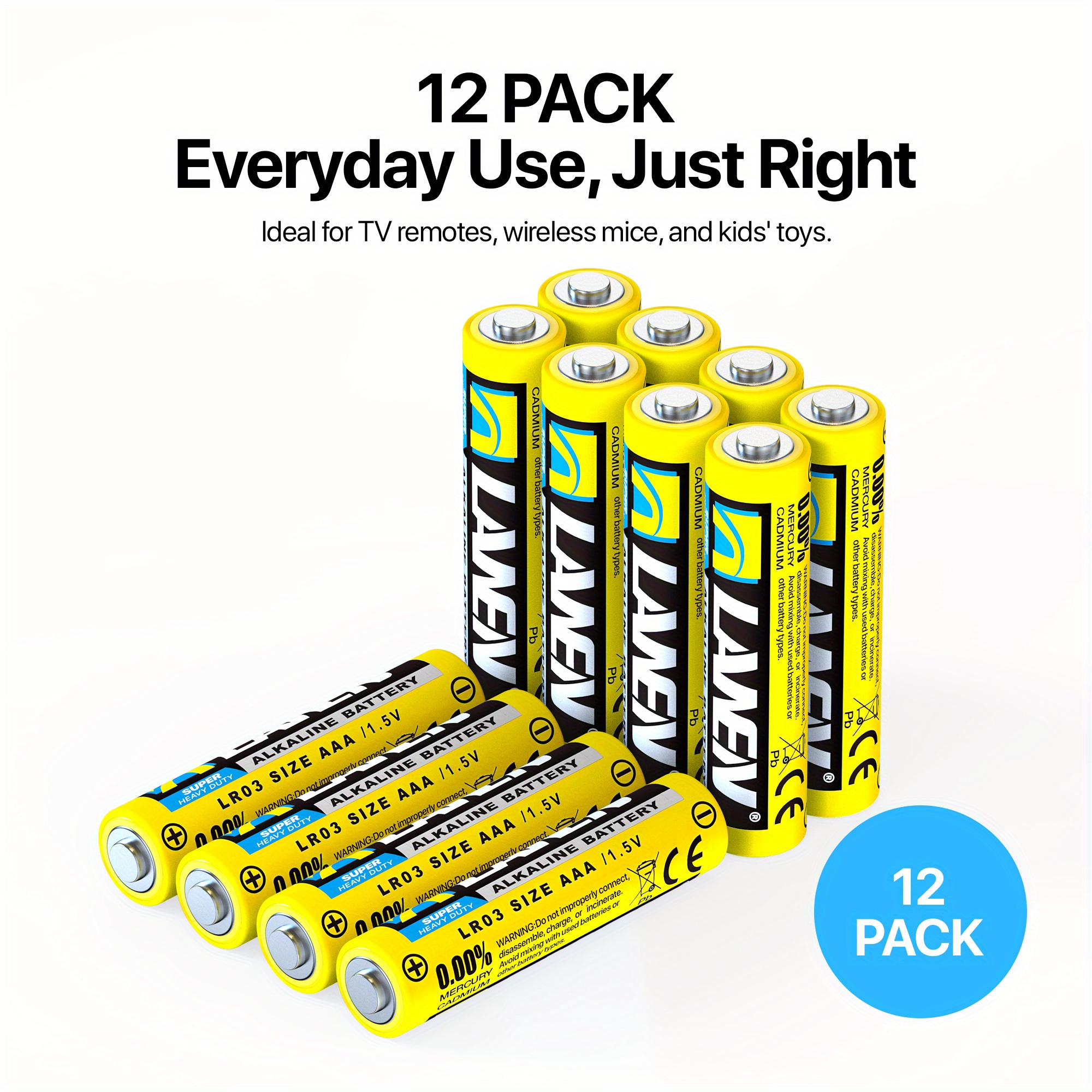 TEMU Aaa Alkaline Batteries 1.5v, Long-lasting, Leakproof, High Capacity, Ideal For Remotes, Toys, Flashlights, And Everyday Devices
