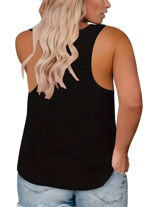 canotta casual taglie forti da donna con stampa but did you die - tessuto in poliestere-spandex, elasticizzato, lavabile in macchina, per /estate, top
