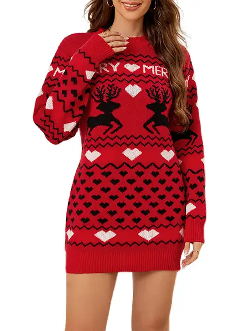 christmas themed sweater dress Women's Christmas Sweater Dress | Ugly Christmas Sweater