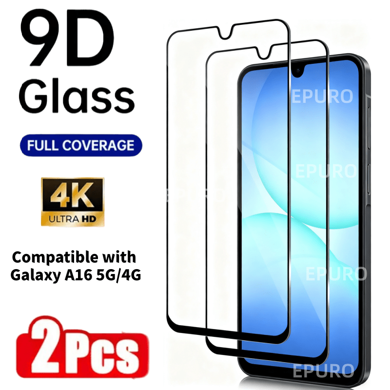 E-shop [2 Stück für A16 4G/5G Gehärtetes Glas Display-Schutzfolie] Kompatibel mit for Samsung Galaxy A16 4G/5G, Kratzfest, Fingerabdruckresistent, 9H