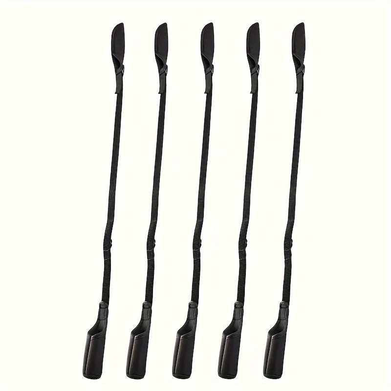 E-shop 5 Stück verstellbare Angelrutenhalter mit verdickten synthetischen Gummihülsen & sicheren - 59-130 cm Länge, schwarze schützende Rutenverwaltung