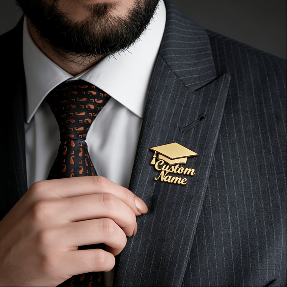 TEMU 1pc Custom Doctoral Brooch With Name/text - Bohemian Graduation Suitable For , Wear For Parties, , Academic Gifts For Graduates, Accessory