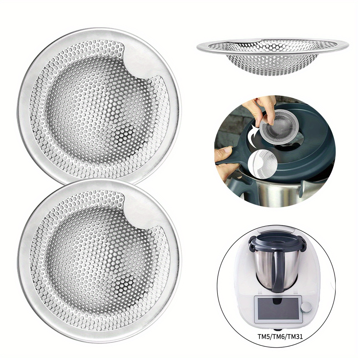 

2pcs Stainless Steel Filters For Tm5, Tm6, - & Easy To Clean Mesh Strainers, No Electricity Or Battery Needed, Filter, Mesh