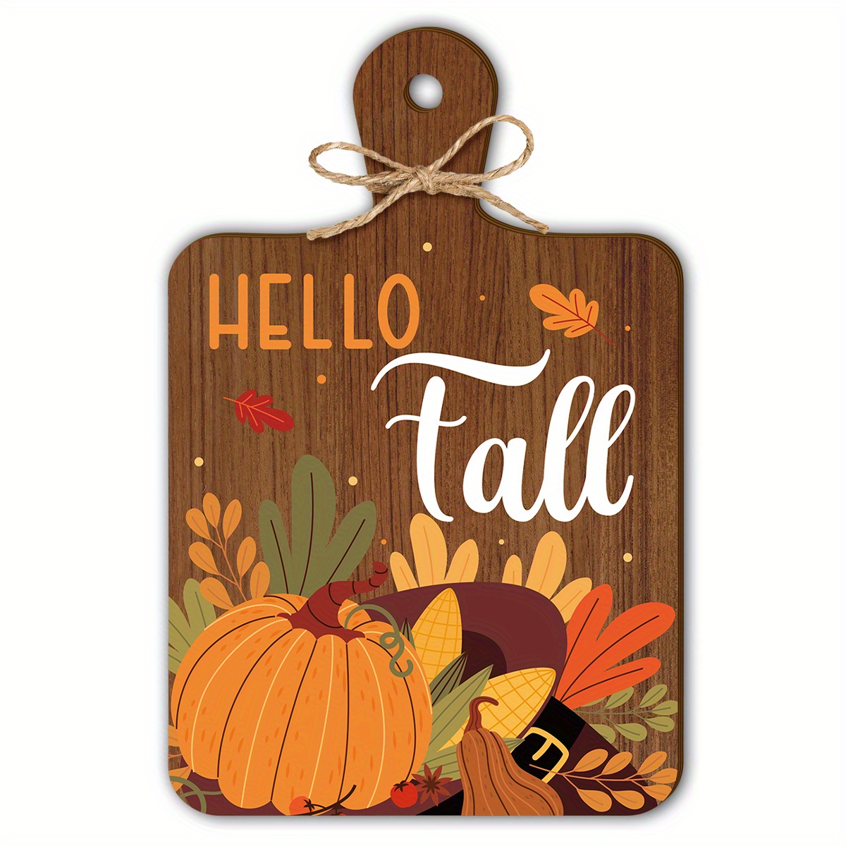 TEMU Plaque plate 2D, 1 pièce, en bois artificiel rustique " " - Plaque murale/de table de style ferme vintage avec décoration d'automne pour