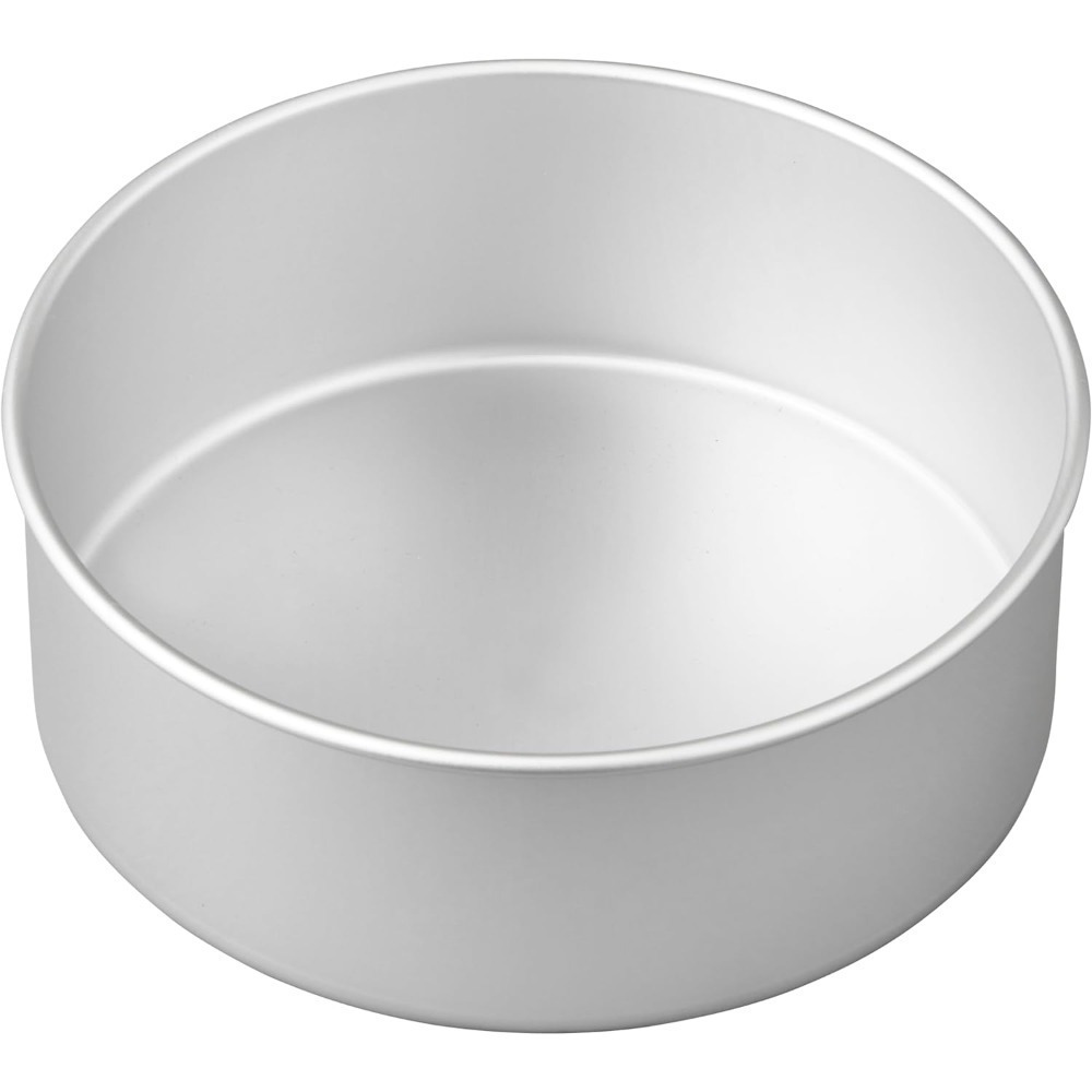 

1pc 8-inch Aluminum Round Cake Pan With Fixed Bottom, Professional Bakeware, , Uncharged, For Oven Use