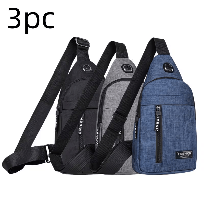 TEMU 3pcs Women's Multi-functional Oxford Cloth Crossbody Bag Set - Large Capacity Adjustable Strap, Durable Zipper Closure, Fashionable Design,