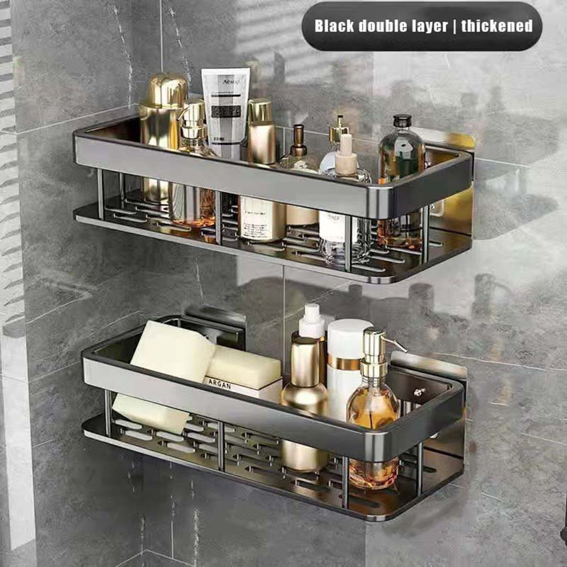 TEMU 1/ 2pcs Bathroom Special Wall-mounted Punch-free Storage Rack Above Toilet Storage Rack Cosmetics Shampoo Storage Rack Kitchen And Bathroom