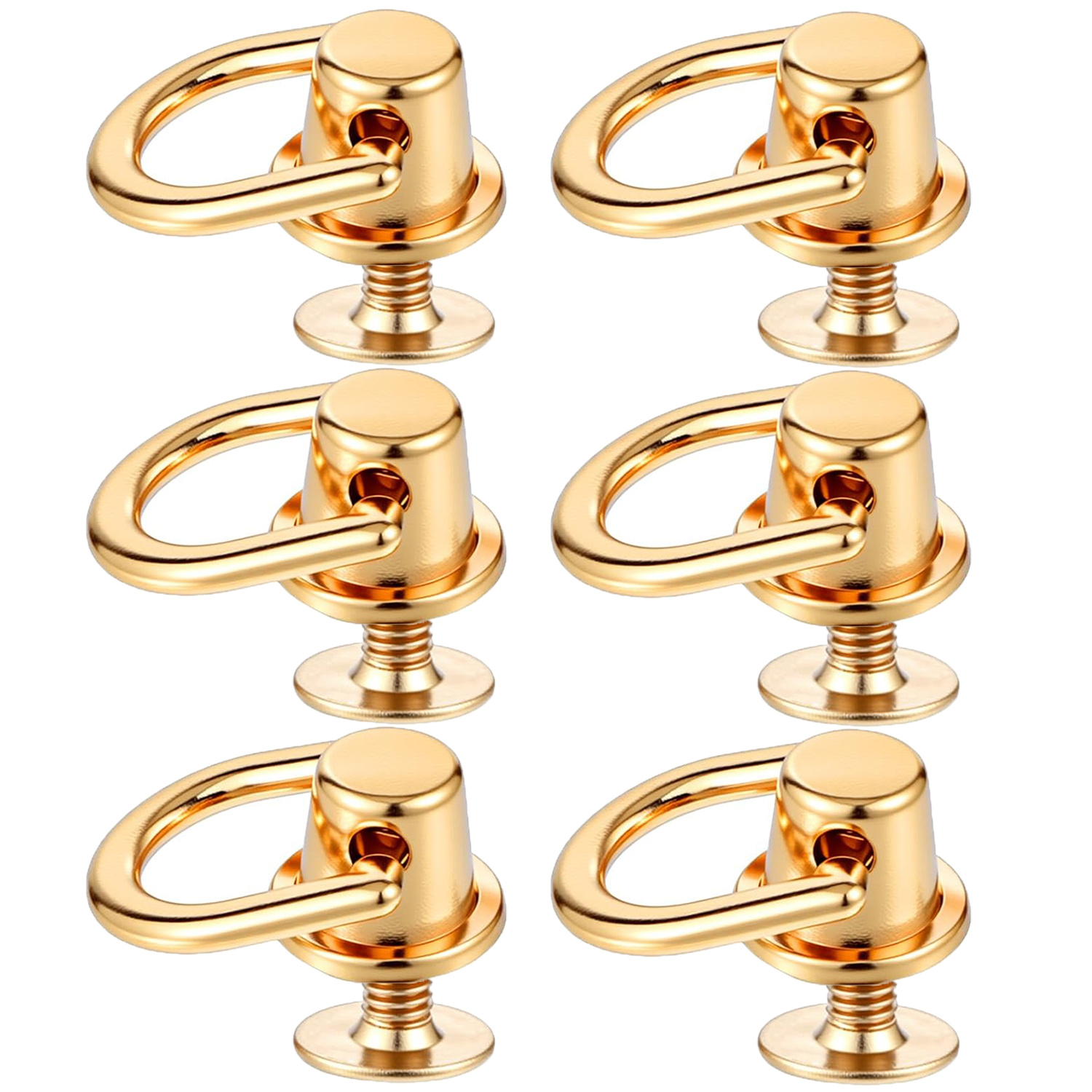 TEMU 6pcs D Rings For Purse, Heavy Duty 360° Rotatable Metal Hardware, Stud Screw Ball Rivets With Punch Purse Making Supplies For Crossbody