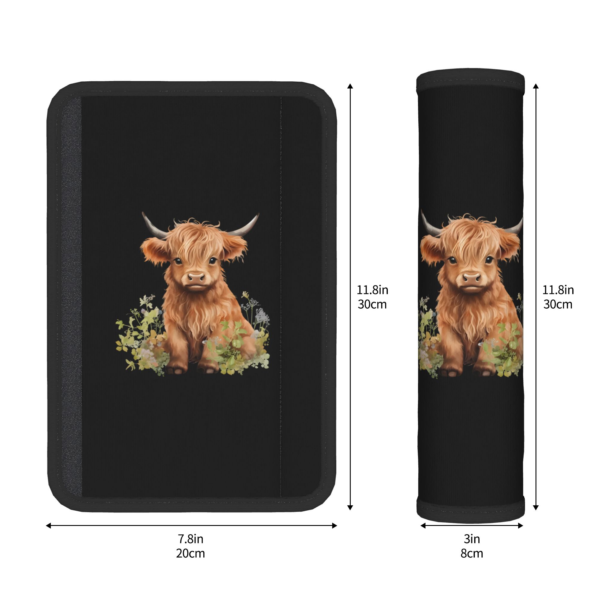 TEMU Adorable Highland Cow Seat Belt Covers For Cars, Suitable For Adult Seat Belts, Durable And Scratch-resistant Interior Accessory, Ideal Gift For