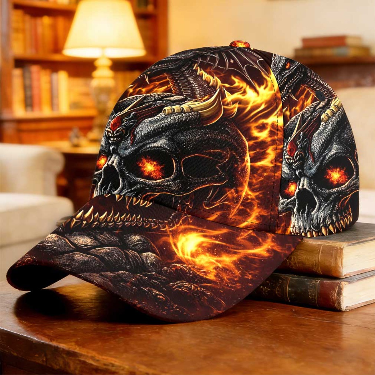 TEMU 1pc Skull Baseball Cap Christmas Gift Mother's Day Gift Fishing Vacation Concert Cab Driver Cap Daily Use Comfortable 2d Full Print Fishing Trip