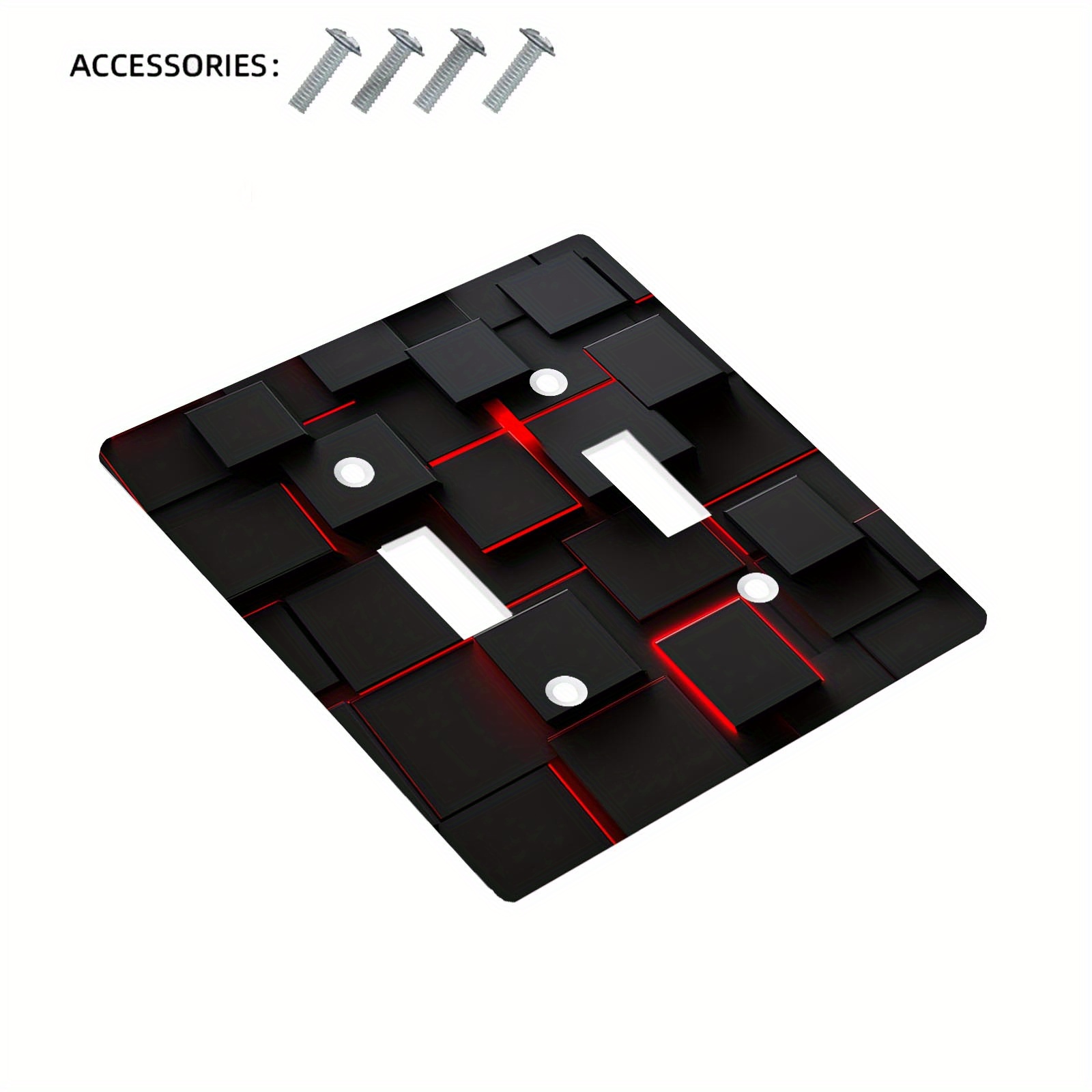 Geometric Block Decorative Outlet Cover with 1 or 2 Holes
