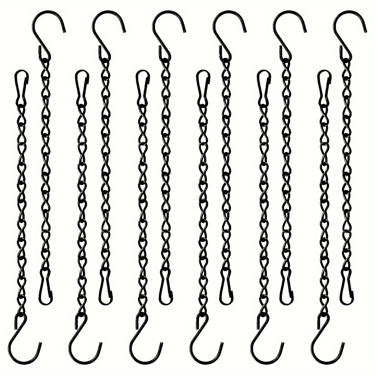 

12 Pack Black Hanging Chains For Bird Feeders, Planters, Lanterns, Wind Chimes, , - Contemporary Style, Wall Mount,