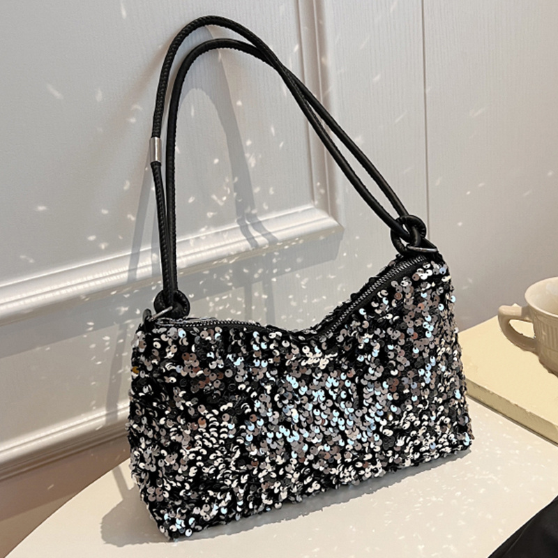 TEMU Women'-shoulder Bag - Christmas And Autumn Winter Men's And Women's Handbag, High-end, Fashionable Sequined, Simple And Elegant Single-shoulder