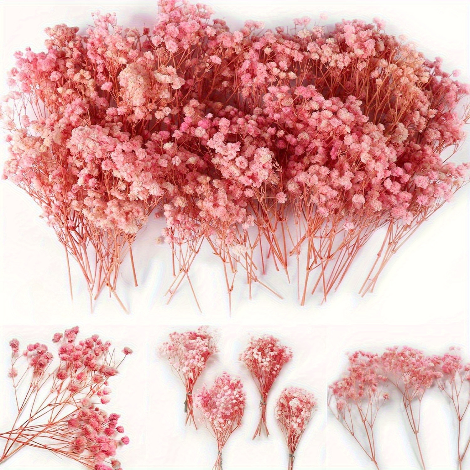 TEMU 91 Pezzi Fiori Secchi Gypsophila Colorata Bouquet Baby's Breath Elegante Decorazione Boho per Casa Vaso Soggiorno Fiori Secchi Paniculata Fai da