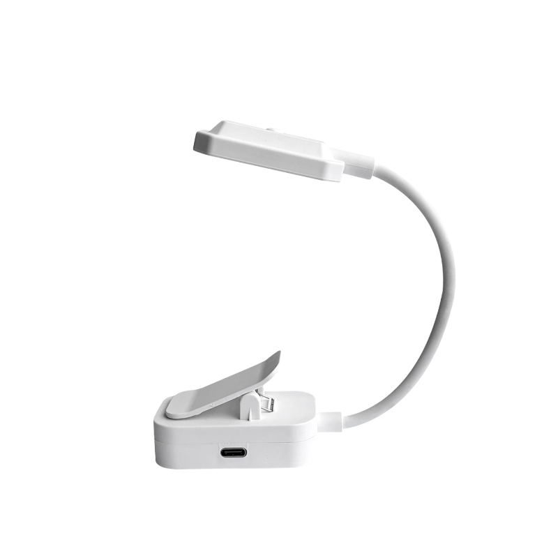 Beam Reading Light With Vertical Led Head, Flexible Neck, Usb-c Rechargeable 300mah Battery, 3 Color , Dimming, Clip/stand Use, Ideal Holiday Gift