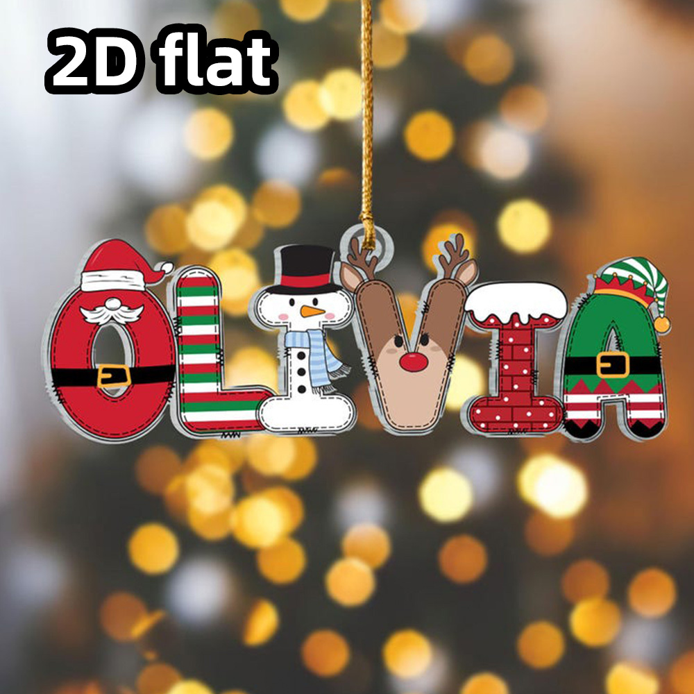 TEMU Personalized Cartoon Name Christmas Ornaments, Custom Santa Claus Ornaments, Holiday Keepsakes, Christmas Gifts, Princess's Shower, First