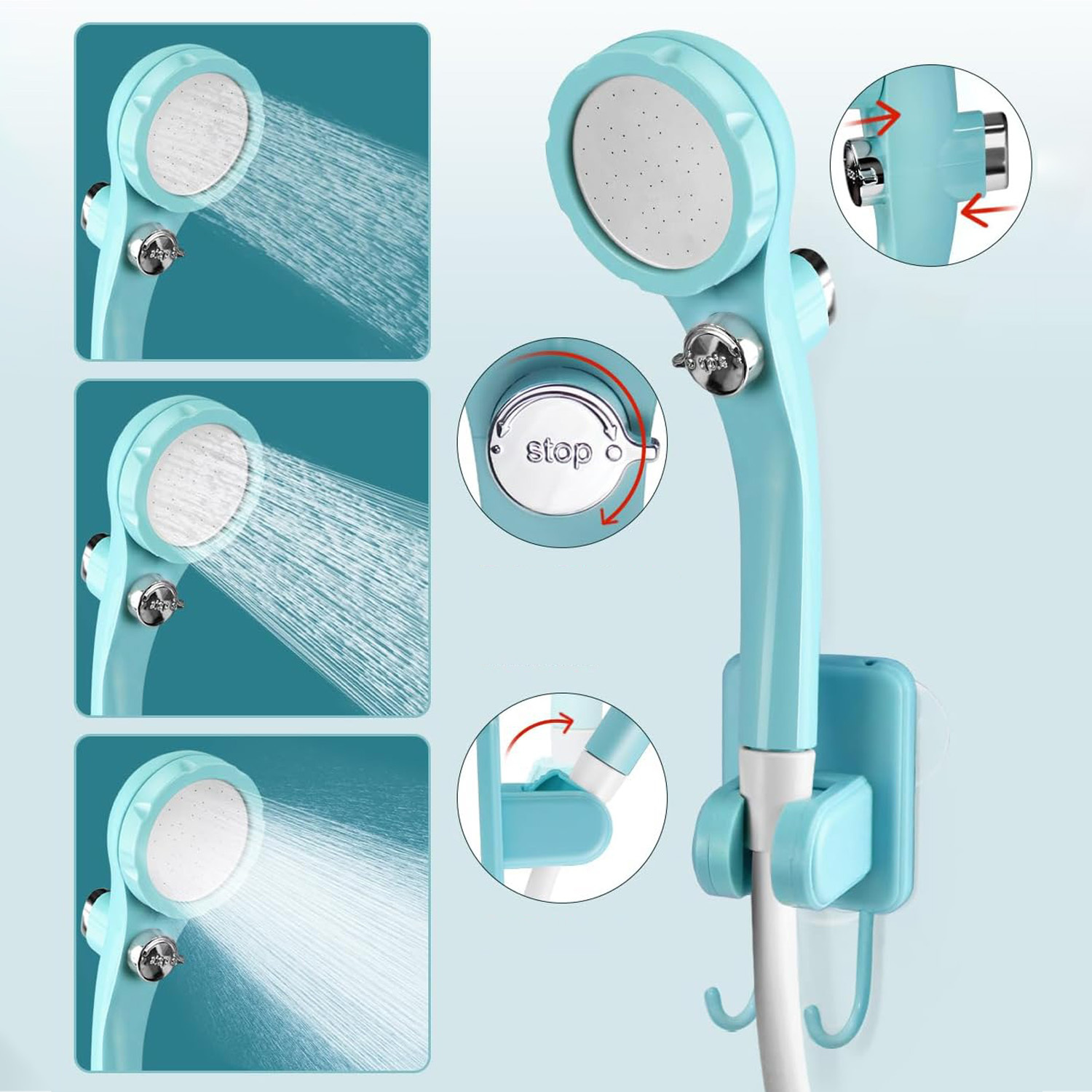 Image of Multifunctional Handheld Shower Set, Lightweight Portable Design For Camping Hiking Activities, Pet Grooming And Plant Watering Use
