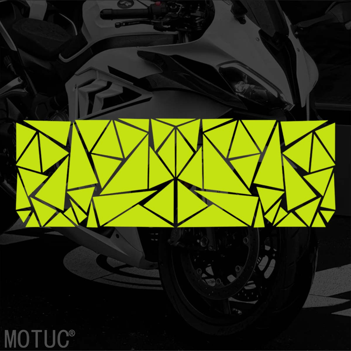 TEMU Geometric Cracked Pattern Motorcycle Stickers 1 Set Waterproof Uv Resistant Reflective Vinyl Decals Universal Motorcycle Wheel Decoration