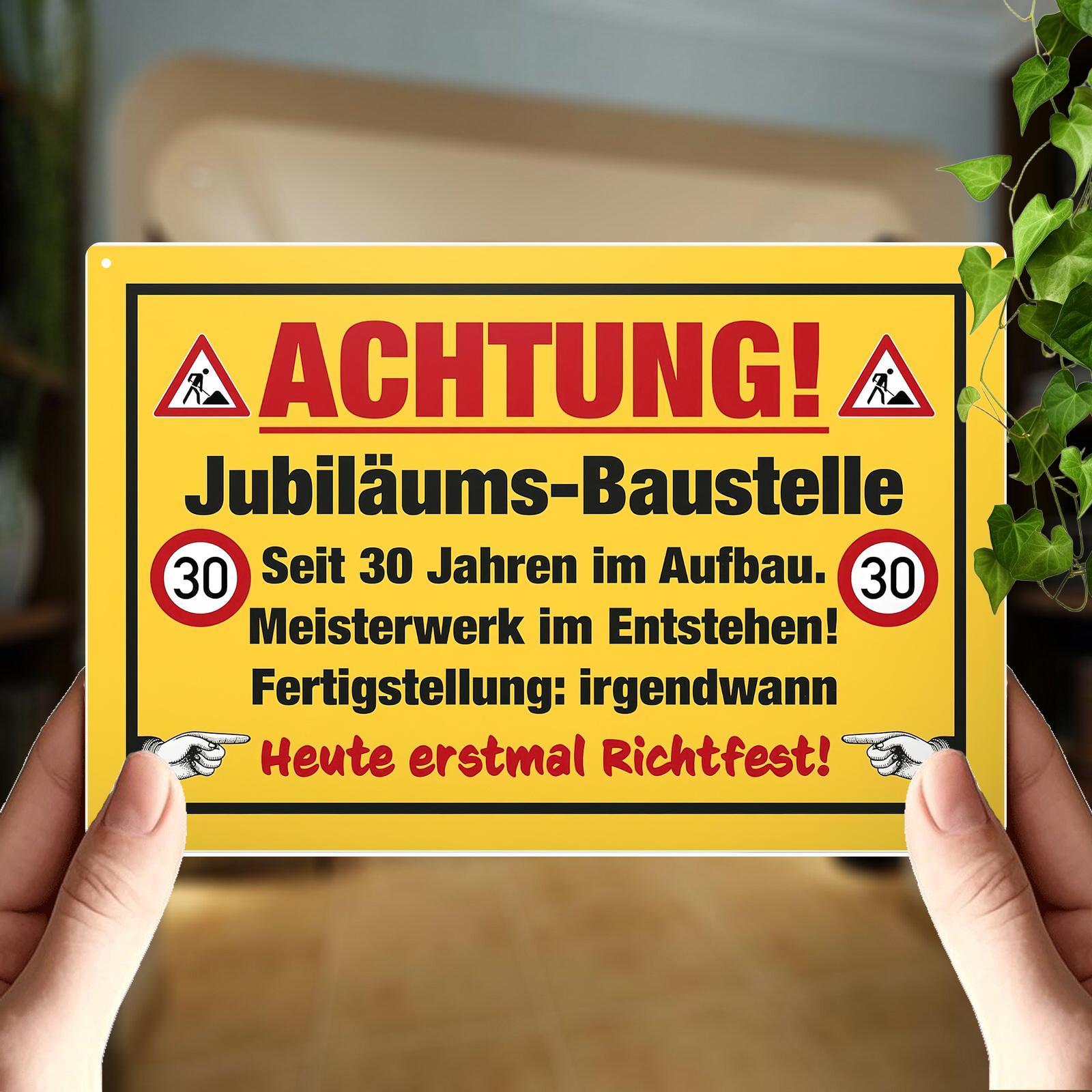 TEMU 2d Flat, 1pc 30th Anniversary & Birthday Wall Plaque - German-themed Humorous Warning Sign Design, 30 Years Celebration Durable Lron Sign