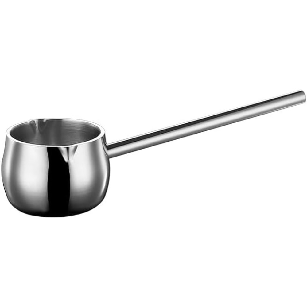 TEMU Long Handled Mini Steel Oil Pan Spoon, Long Handle, Small Pot, Household Oil Pouring And Cooking Small Oil Pot For Soup Spoon