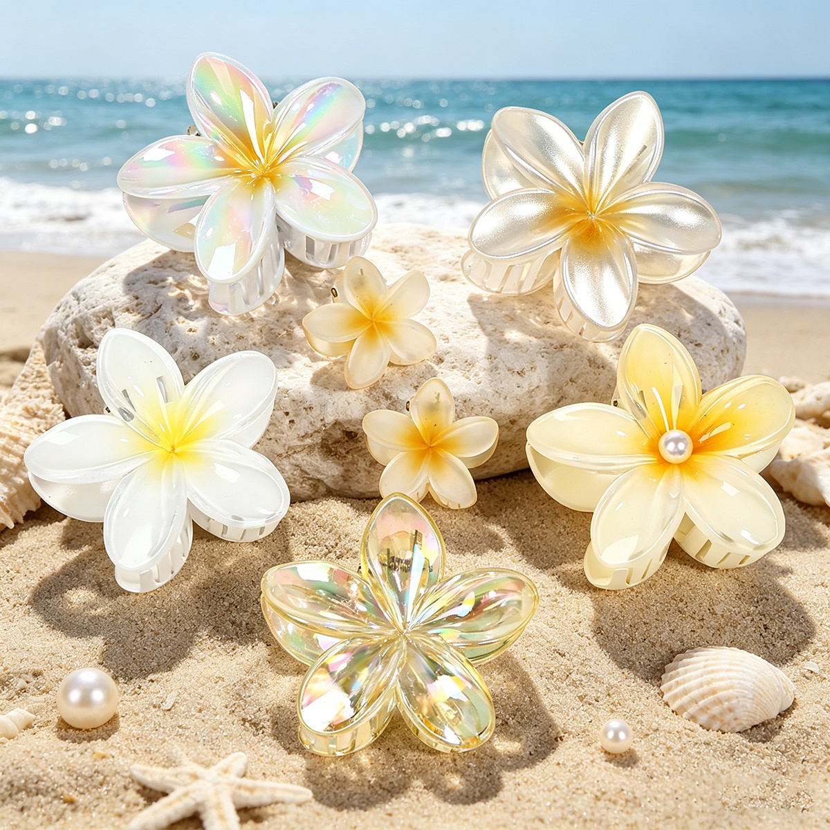 hibiscus flower claw clip sold on Temu United States