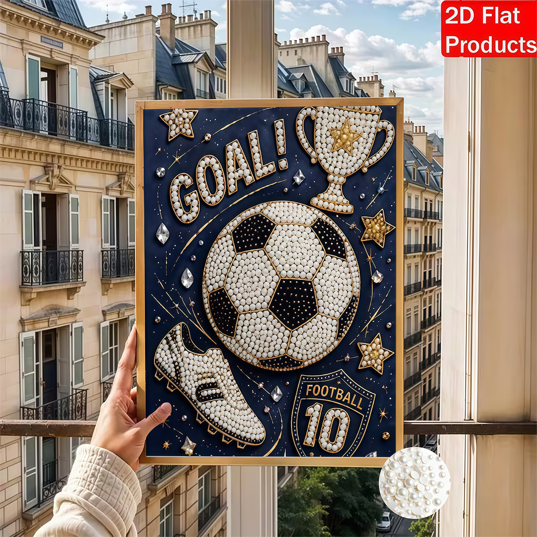 TEMU peinture de perles cadre, [Kit de peinture de diamant avec motif de design d' de thème de football, avec de la colle, comprenant des perles et