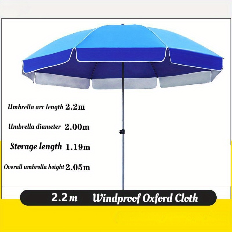 TEMU 2m Garden Patio Umbrella Sun Shade Outdoor Umbrella Awning Canopy Beach Retractable Umbrella Big Umbrella Shelter