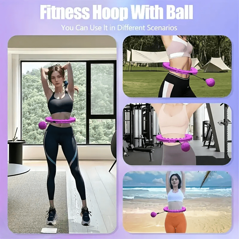 Adjustable Fitness Hoop - Resistance Training Circuit Workout, Burns Up to 700 Calories/Hour, Full-Body Toning for Gym, Home, Travel - Compatible with HIIT, Yoga, Pilates - Ideal Gift for Christmas, Valentine's - Beginner to Advanced Users - Available in Black & Colors, Workout Accessories, Comfortable Grip Handles, Flexible Resistance Band, Gym Equipment, Portable Exercise Tool, Durable Construction, Exercise Equipment, Gym Enthusiasts