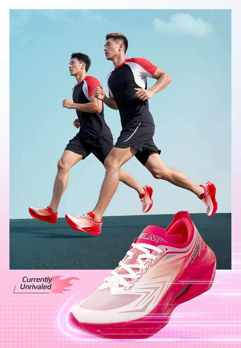Sneakers, Lightweight Design Professional Carbon Plate Racing Running Shoes, Cushioned and Breathable, Full-sole Carbon Plate, Specialized for Marathon, Sprint, and Racing Training