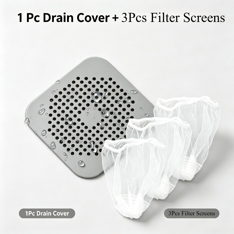 TEMU Set da 4 pezzi (1 filtro di scarico in silicone + 3 filtri di scarico), Set filtri di scarico -intasamento per capelli, Grondaia per lavello e