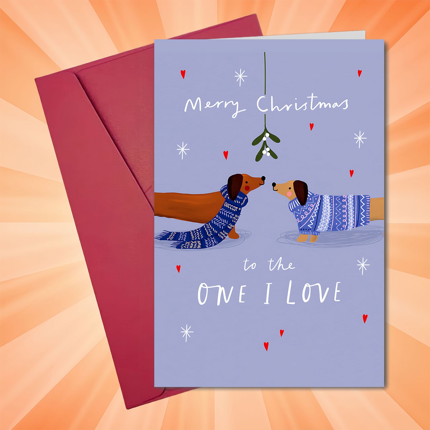 1pc Dachshund Christmas Card Set With Envelope - Cute Dachshund Puppies ( Dogs) In Sweaters, Blank Inside For Messages, Holiday Greeting Card For Dog Lovers, Birthdays & Gifts