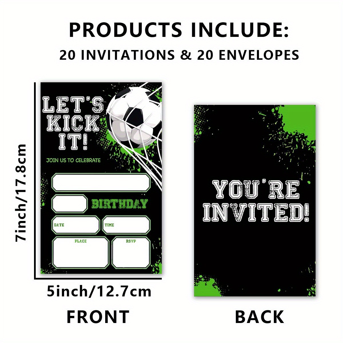 TEMU 20pcs, Birthday Invitation Cards, 20 Birthday Invitation Cards With Envelopes, Birthday Party Invitations, Surprise Birthday Party Invitations