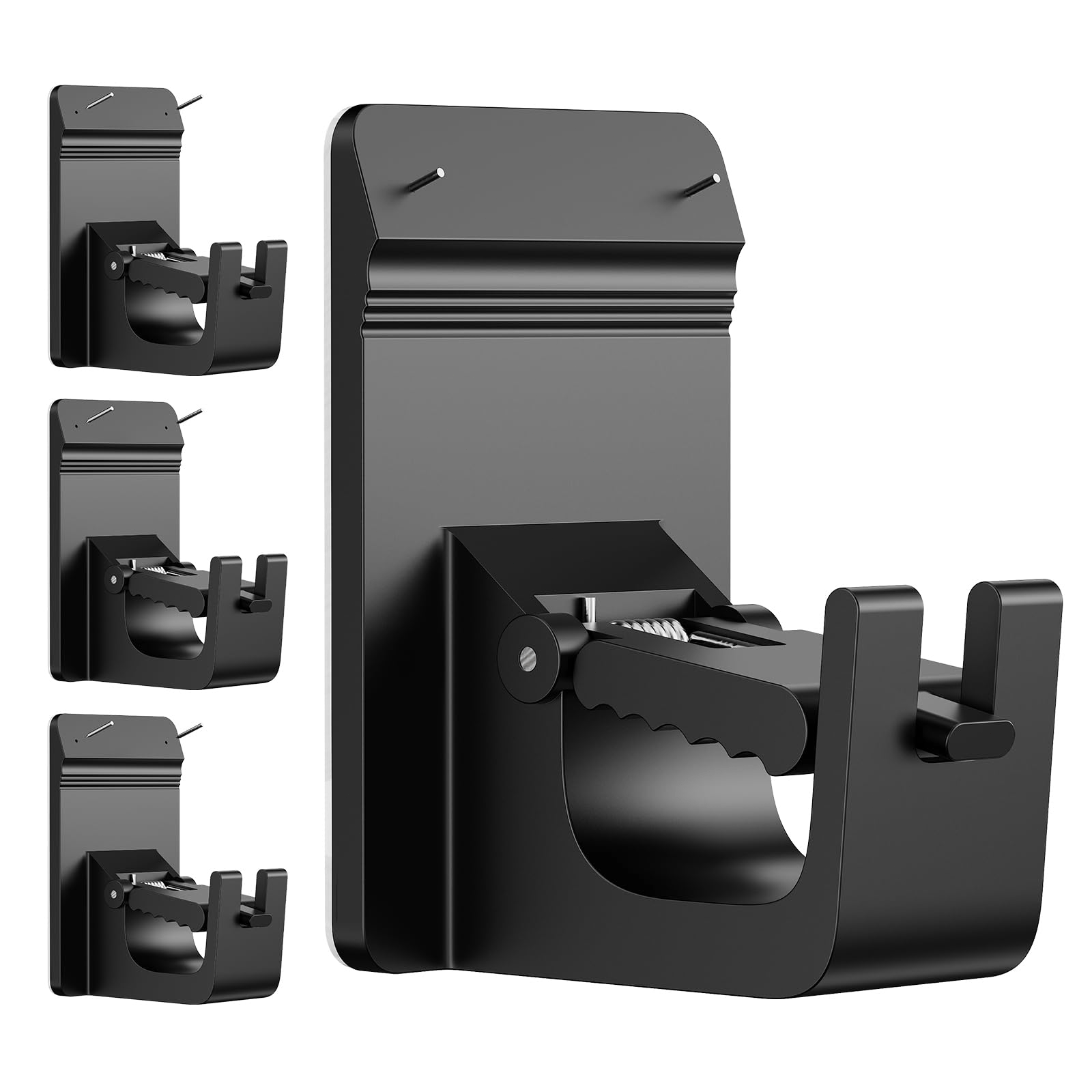 TEMU 2/4/8/10/12pcs Universal Heavy Duty Curtain Rod Brackets, No Drill Curtain Rod Brackets With Adhesive & Invisible Nail, 30+lb Load Curtain Rod