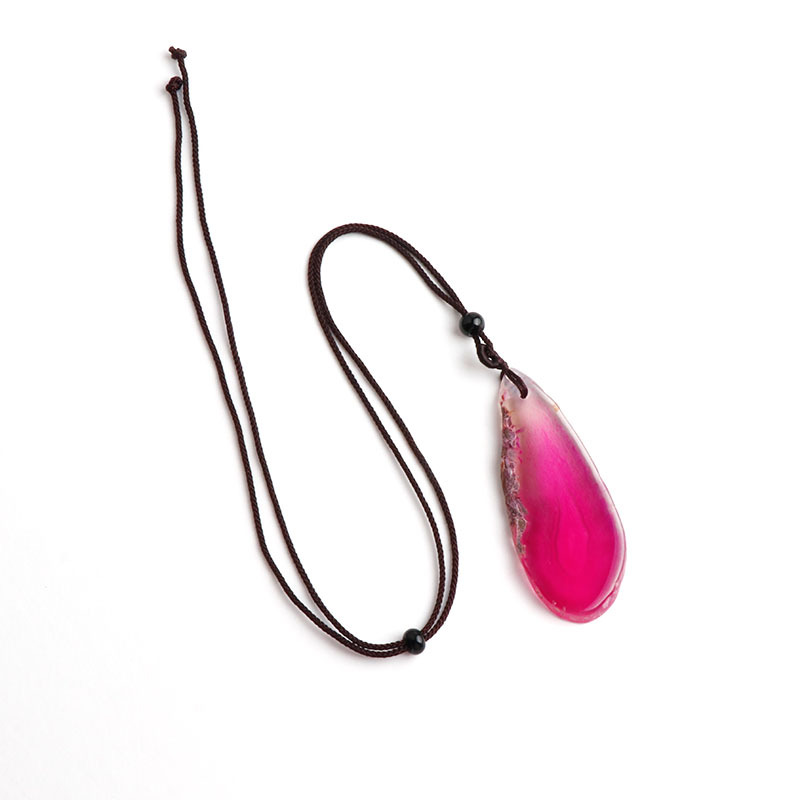 Natural Stone Irregular Colored Pendant Necklace