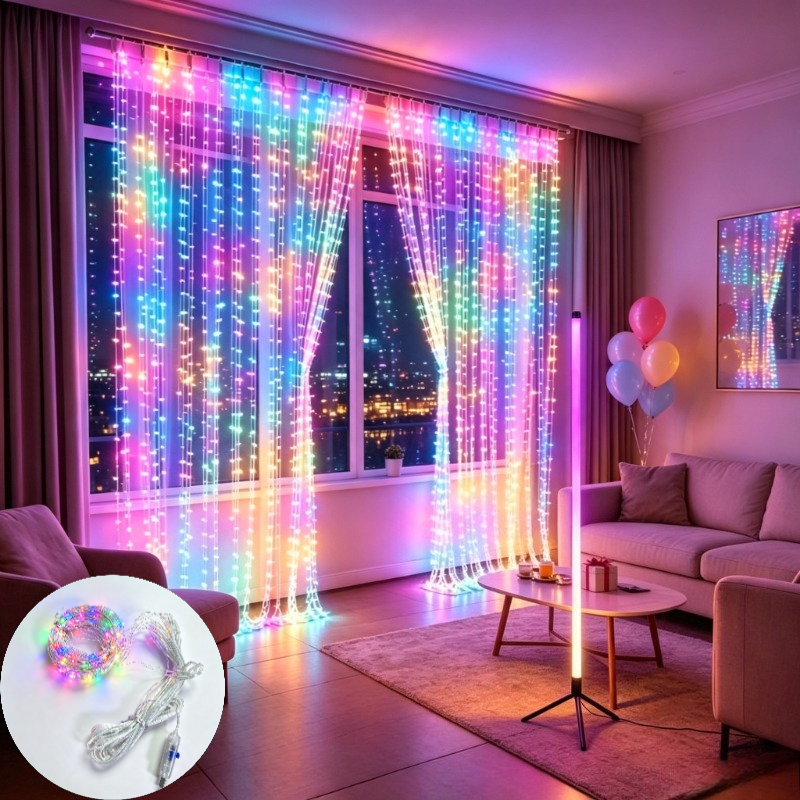 TEMU Guirlande Lumineuse 300 LED, USB, 8 de Clignotement, Lumière Colorée/Lumière Chaude, Décoration Intérieure, Décoration de Festival, Idéal pour