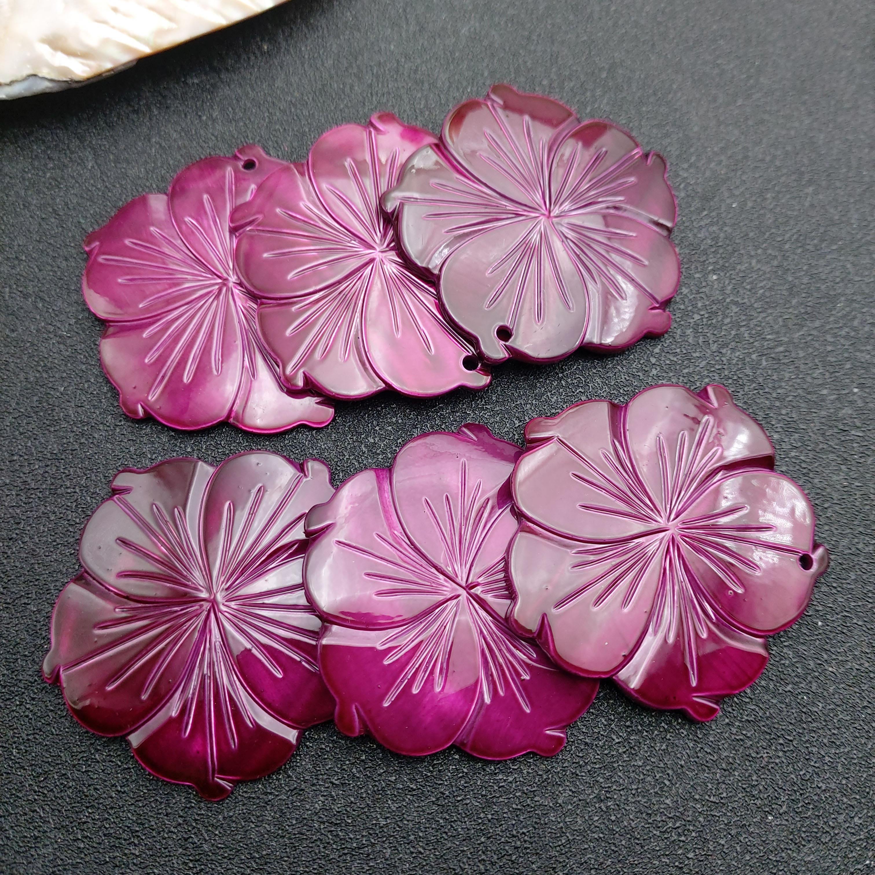 TEMU Lot de 6 grands pendentifs fleur de de 45 mm - Breloques sculpté à pétales pour et boucles d'oreilles, , cadeaux de Saint-Valentin, vacances,