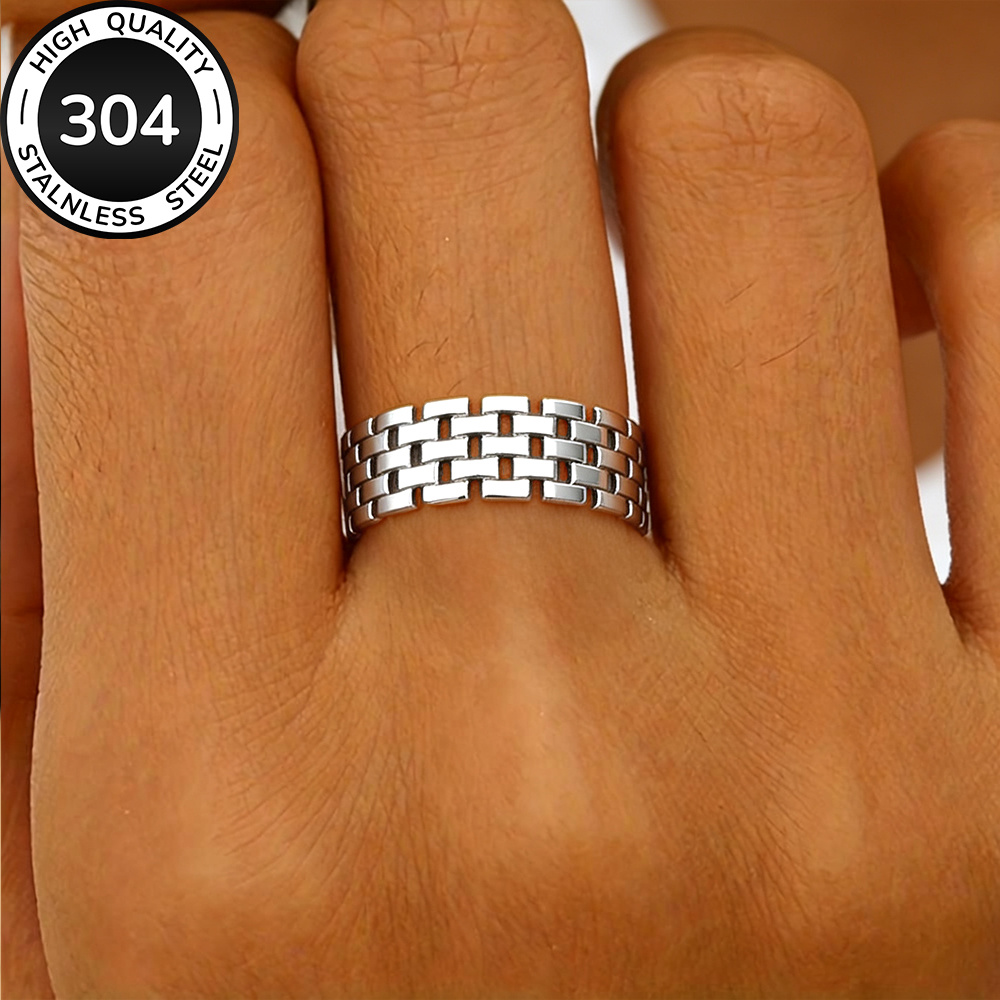 TEMU High-quality Hypoallergenic Stainless Steel Open-ring, Tarnish-resistant, Simple And Elegant, A Fashionable Women's Ring Suitable For Daily Wear