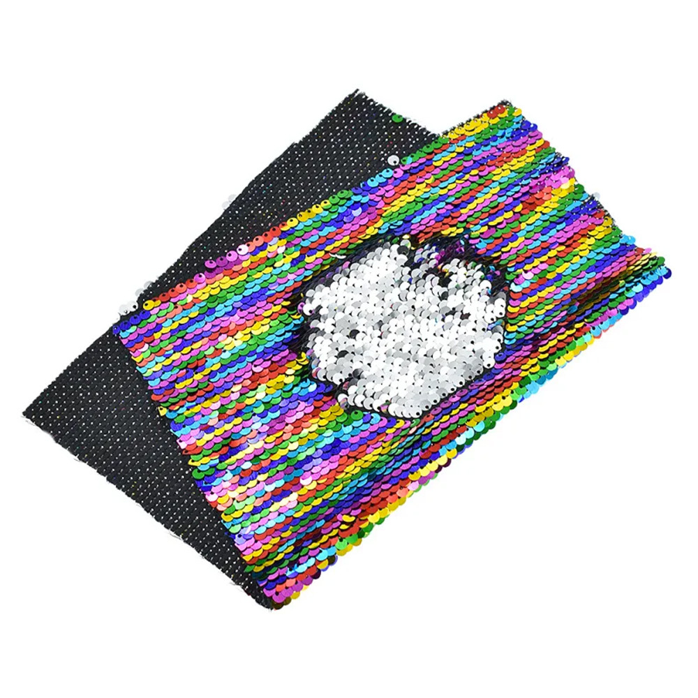 1pc A4 Colorful Flip Bead Fabric Garment Bag Decorative Double-sided Sequin Fabric