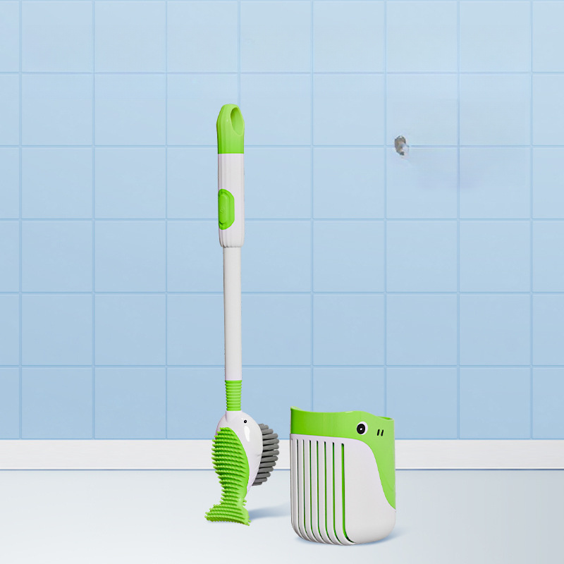 TEMU 1 Set, Toilet Brush Set With Stand, Wall-mounted Long Handle Toilet Brush, Flexible Toilet Brush, No Dead Corners, Bathroom Brush, Cleaning