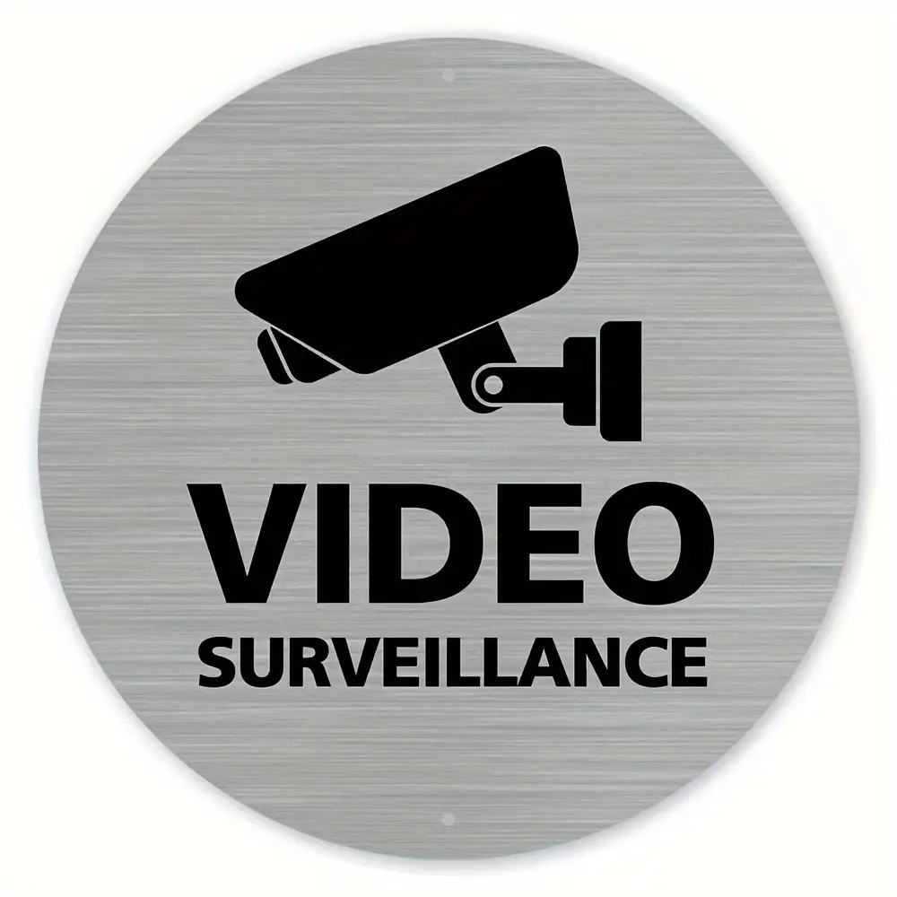 TEMU Panneau de surveillance français vintage, décoration murale extérieure ronde en aluminium de 8,0 x 8,0 pouces