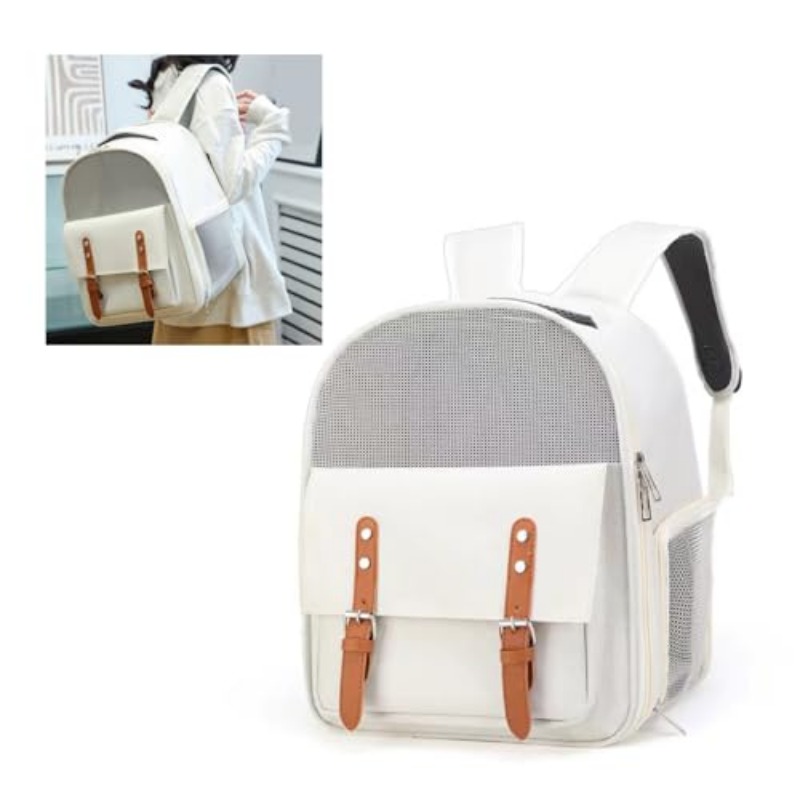 Ventilated Cat Backpack Carrier with Adjustable Straps for Hiking