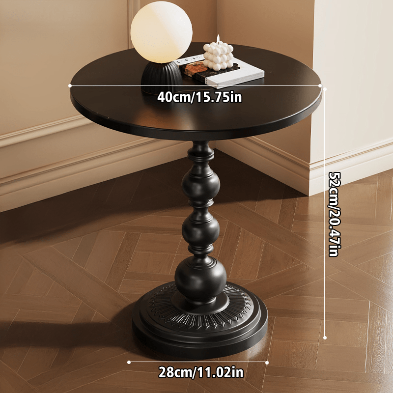 TEMU Lightweight Retro Metal Side Table With Stable Legs - No Compact Round Accent Table Suitable For Living Room, Bedroom, Office & Patio - Minimalist Base Table ( In White )
