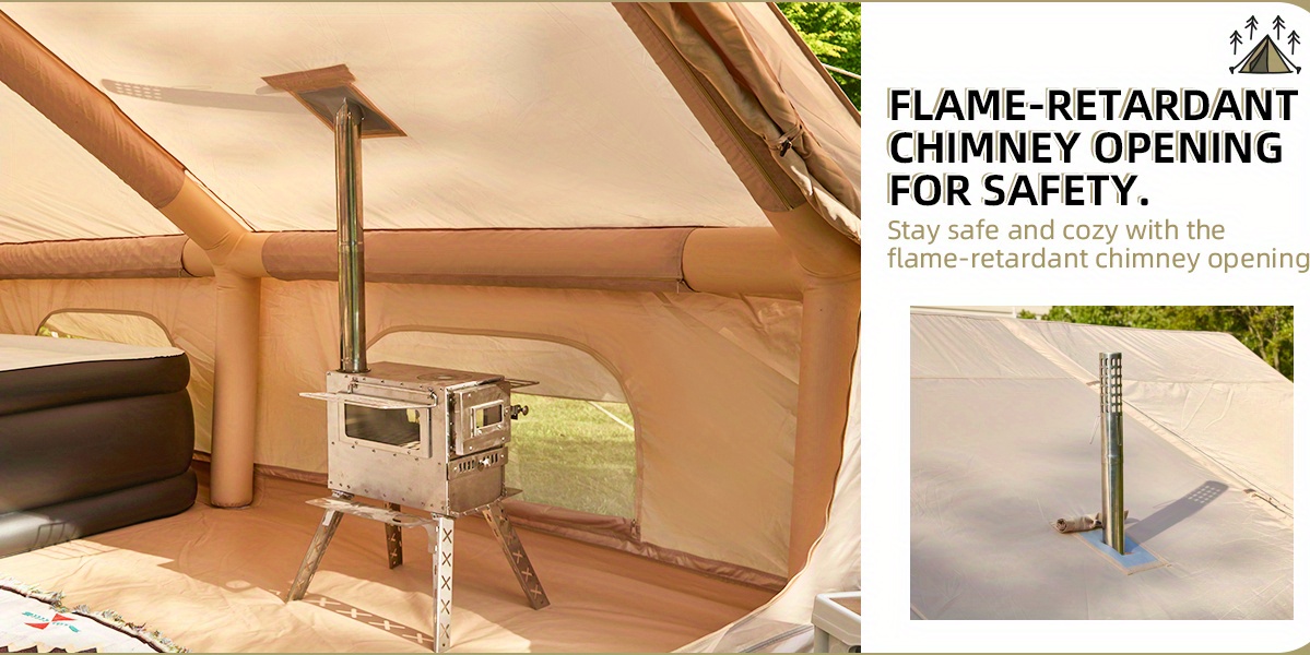 classic inflatable camping tent for 6 10 person 4 season blow up tent with mesh windows pumps Product details 3