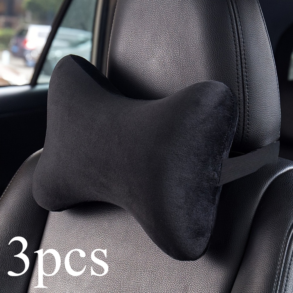 TEMU 3pcs Portable Soft Travel Neck Pillow - An Automotive Headrest That Offers Support , Suitable For Driving, Home Use, And Office Seats. Easy To