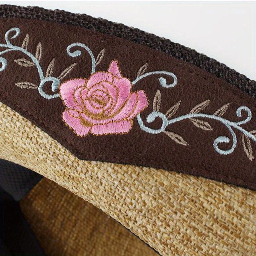 rose embroidered western cowboy hat khaki three dimensional  display picture 2