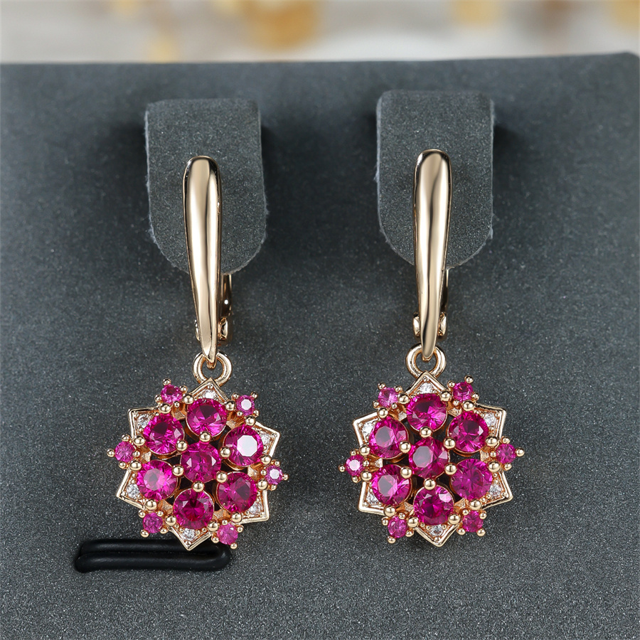 

Elegant Sunflower Drop Earrings With Cubic Zirconia - Valentine's Day, Parties &