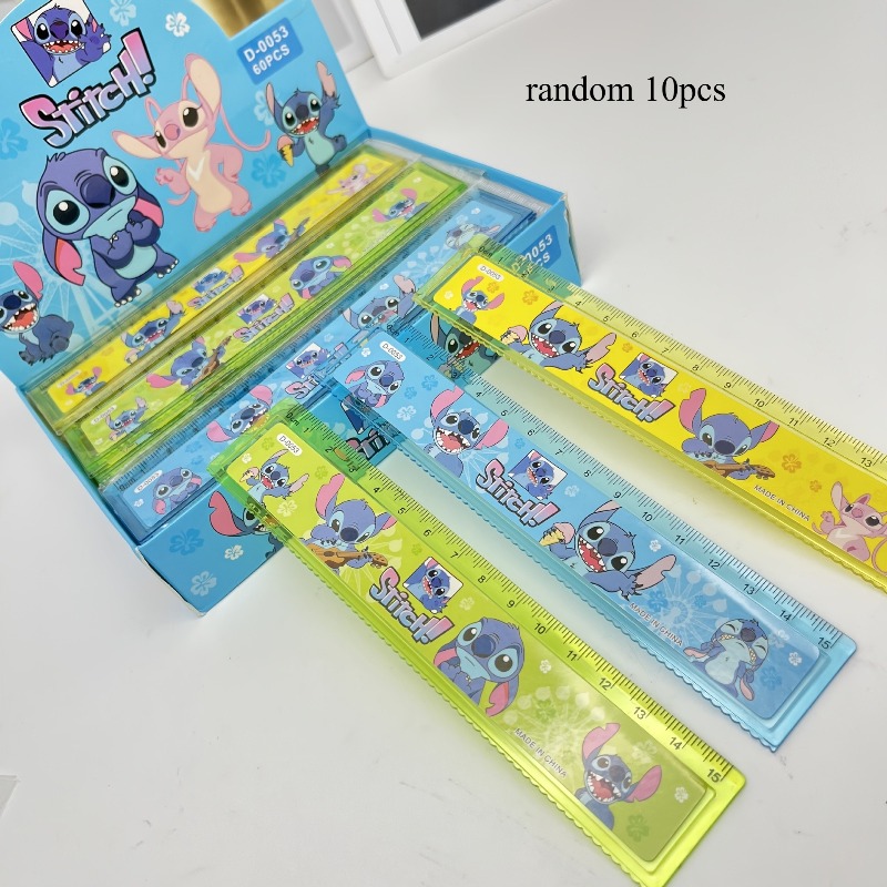 E-shop Von 10 Stück Stitch Lineal, kreatives Zeichen- Prüfungs-Lineal mit gewelltem Rand, Büro- Schulbedarf, Ostern, das perfekte Geschenk für Familie