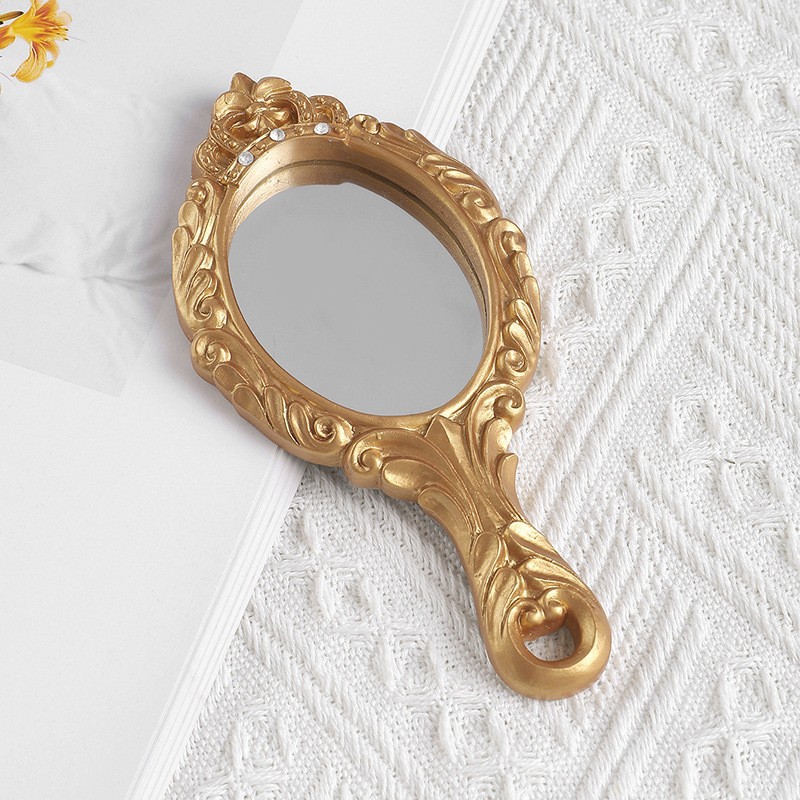 TEMU Portable Framed Mirror Suitable For, Party Favors & Gifts - Compact Handheld Vanity Mirror With Painted Frame, Lightweight For Travel, Weddings,