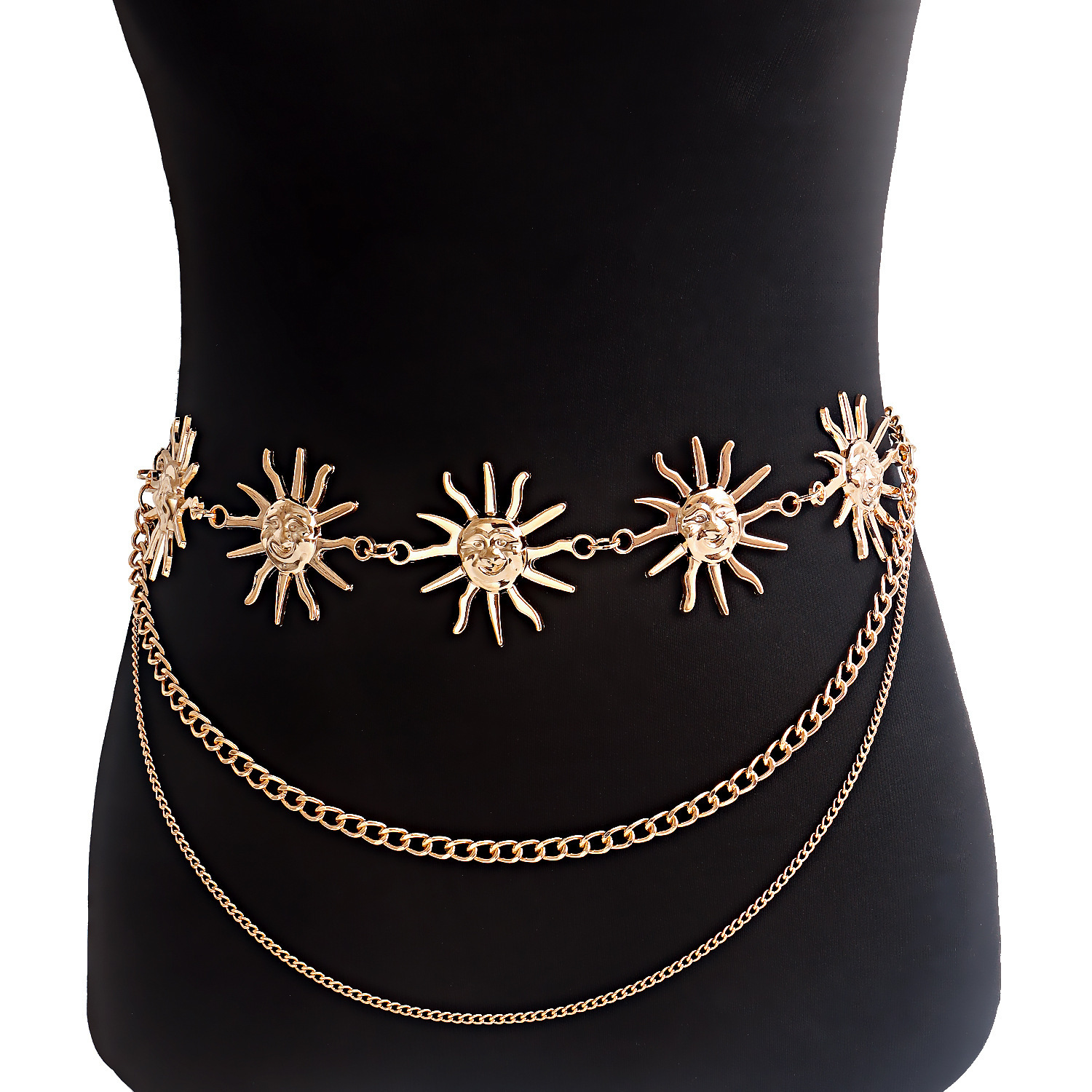 waist chains women golden 2pcs body chains layered cuban - Temu
