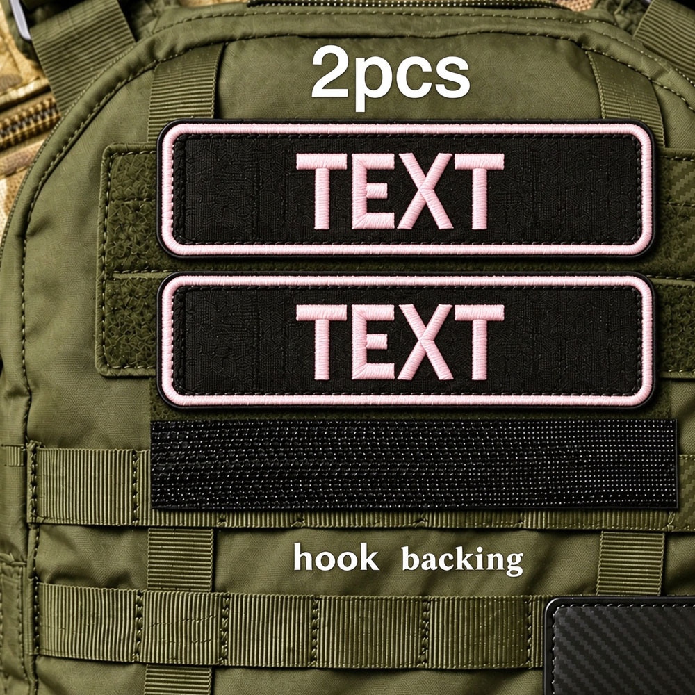 TEMU 11 Colors Personalized Embroidered Name Patches, 2pcs Custom Text Name Tags, 10 X 2.5cm Reusable Polyester Patches For Jackets, Bags, Uniforms,